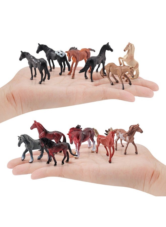 lelewu - 12-Piece Mini World Famous Horse Figure Toys, Realistic Horse Decorative Toys Set, Mini Animal Figures for Decorations Educational, Hand Painted Horse Animals Toy, Cake Toppers Birthday Gift for Kids - Image 1