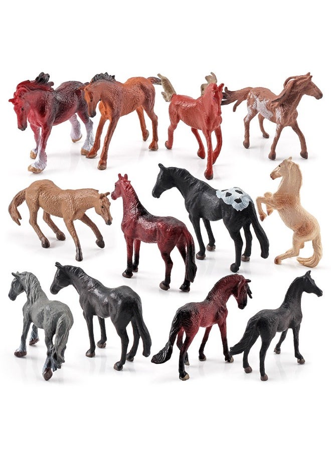 lelewu - 12-Piece Mini World Famous Horse Figure Toys, Realistic Horse Decorative Toys Set, Mini Animal Figures for Decorations Educational, Hand Painted Horse Animals Toy, Cake Toppers Birthday Gift for Kids - Image 1