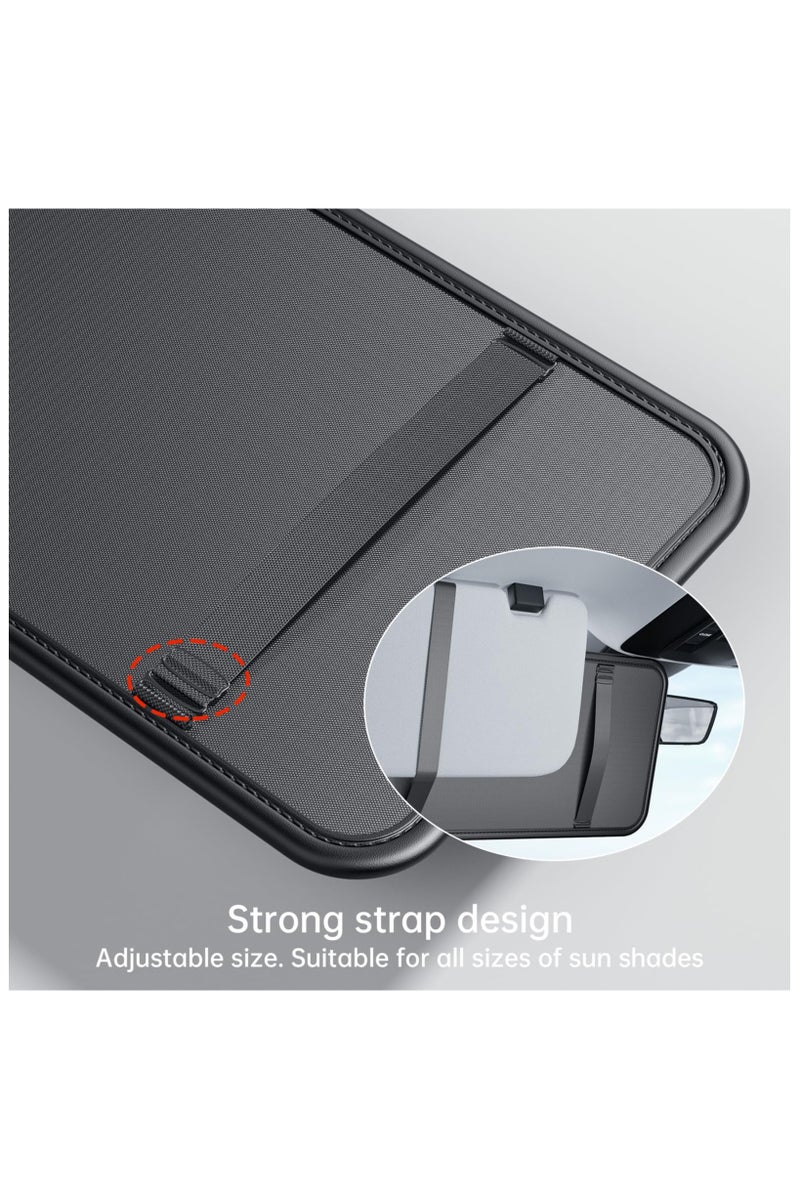 منظم فيزر الشمس، منظم فيزر الشمس متعدد الجيب للسيارات والسيارات الرباعية الرباعية والشاحنات، نظارات فيزر الشمس حامل بطاقة حامل رخصة القيادة تسجيل القلم فواتير الهاتف الخلوي تذكرة مفتاح حامل الوثيقة 1 - Image 4