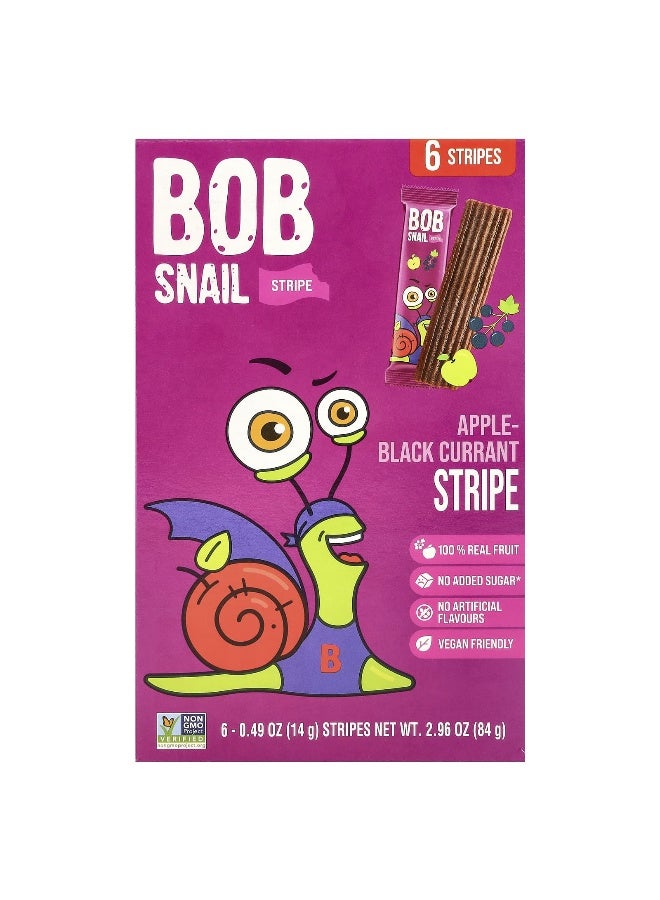 BOB SNAIL Bob Snail, Fruit Stripe, Apple-Black Currant, 6 Count, 0.49 oz (14 g) Each  - Image 1
