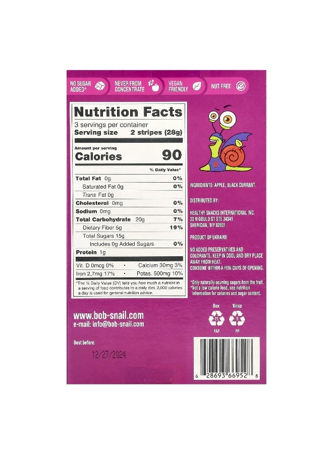 BOB SNAIL Bob Snail, Fruit Stripe, Apple-Black Currant, 6 Count, 0.49 oz (14 g) Each  - Image 2