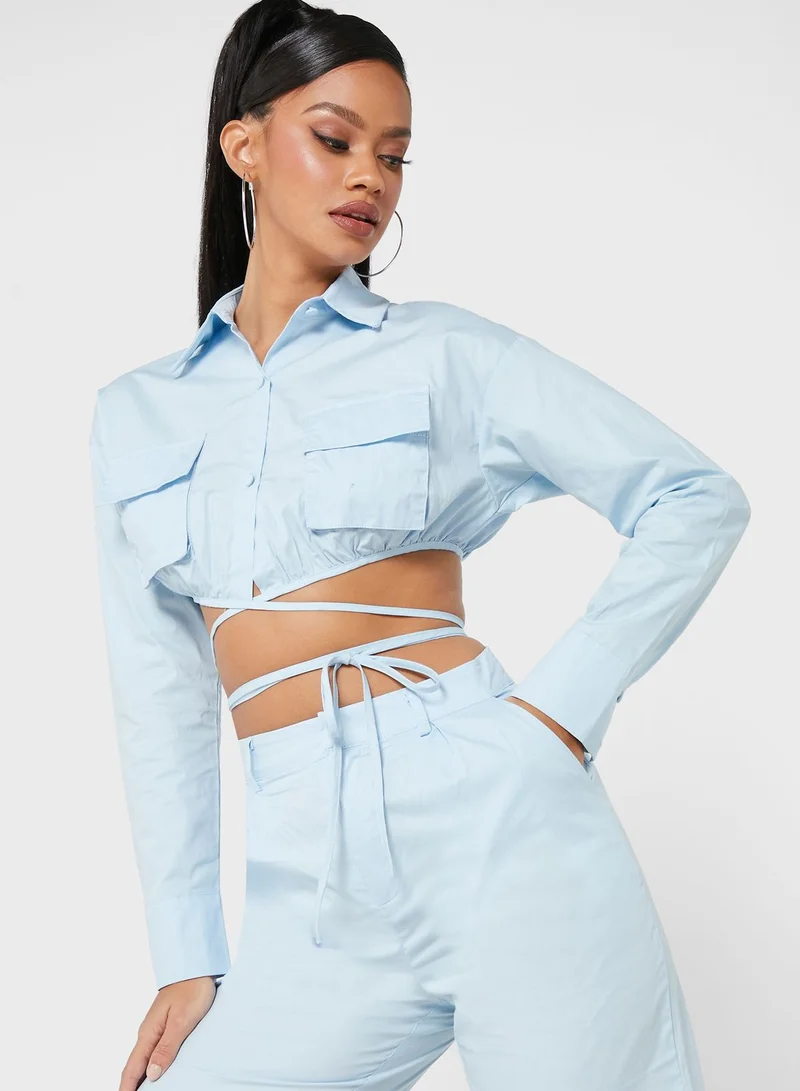 Wrap Over Crop Shirt