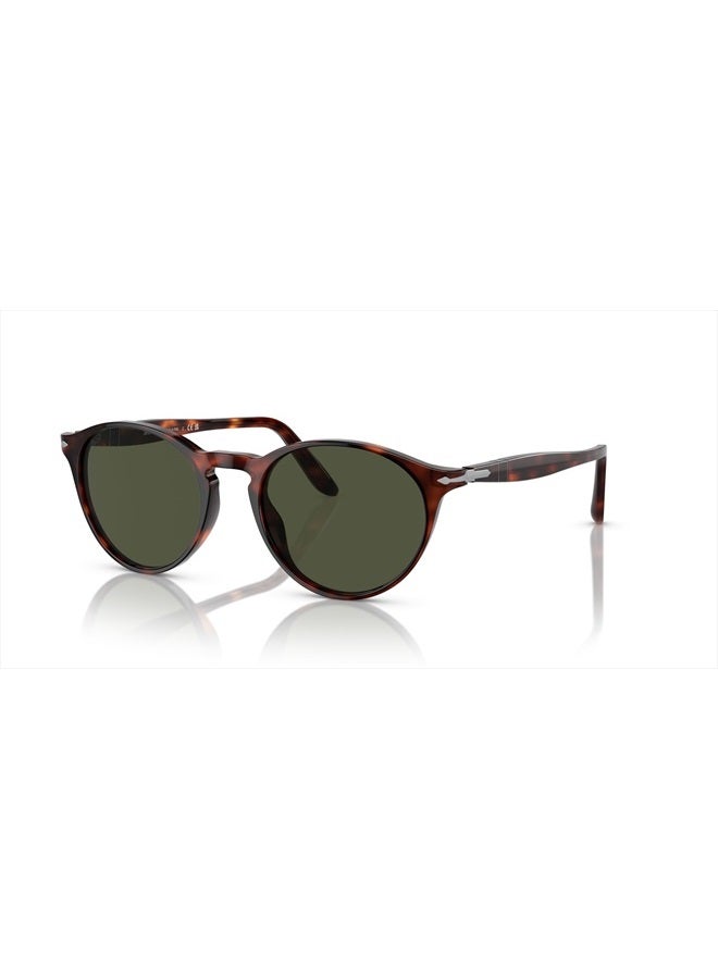 Persol Po3092sm Steve McQueen Round Sunglasses, Havana/Green, 52 mm  - Image 1