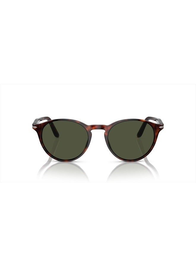 Persol Po3092sm Steve McQueen Round Sunglasses, Havana/Green, 52 mm  - Image 3