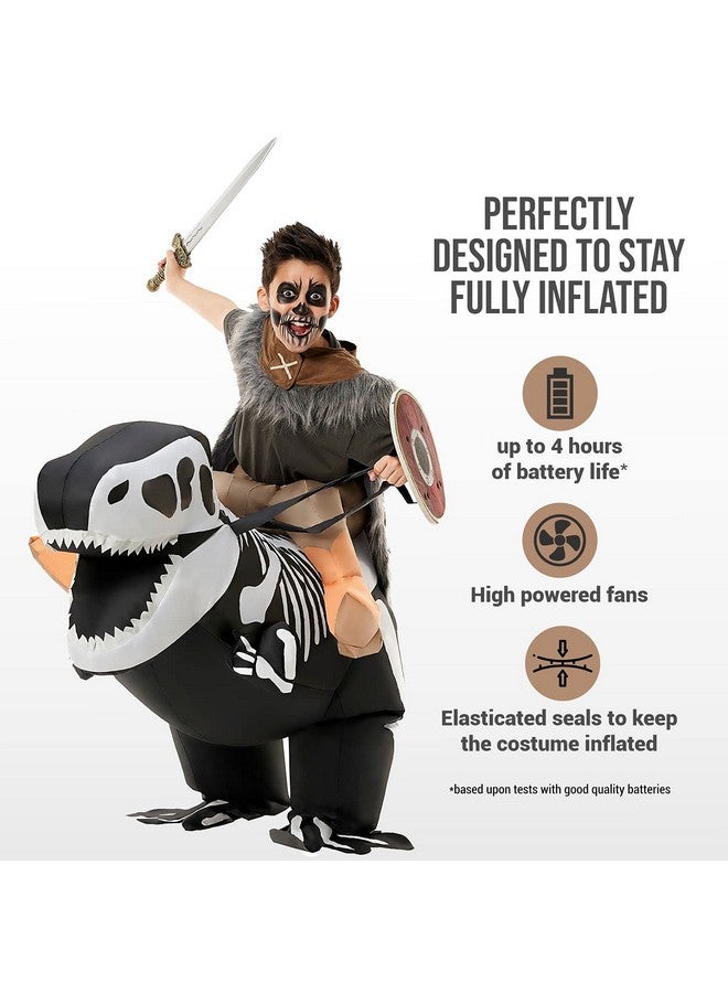Morph Inflatable Skeleton Dinosaur Costume Kids, TRex Blow Up Skeleton Dinosaur Costume, Inflatable Dino Costume Kids - Image 3