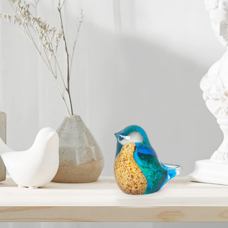 LONGWIN Handmade Glass Bird Figurine Blown Art Animal Sculpture Home Decoration Tabletop Centerpiece - Image 5