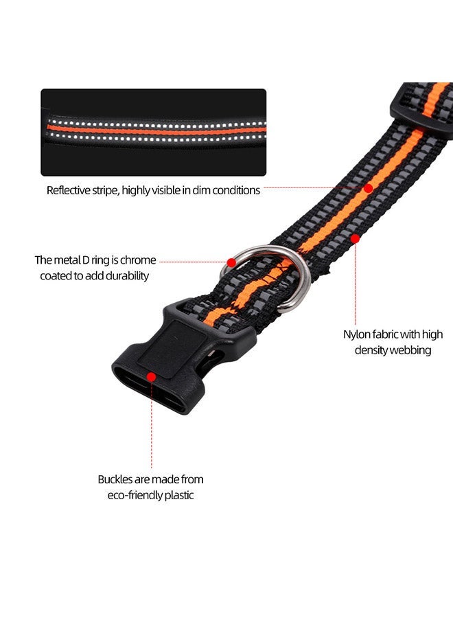 NIBEMINENT Adjustable Reflective Collar Black/Orange 34grams - Image 2