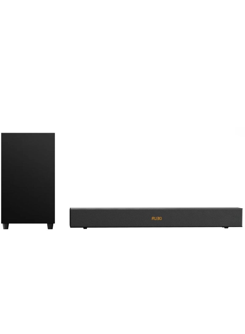 2.1 Channel Soundbar with Wired Subwoofer, 120W Powerful Bass, Bluetooth 5.0, HDMI ARC, Optical/AUX Input, for TV, Movies, Gaming – Easy Setup, Wall Mountable"  - Image 1