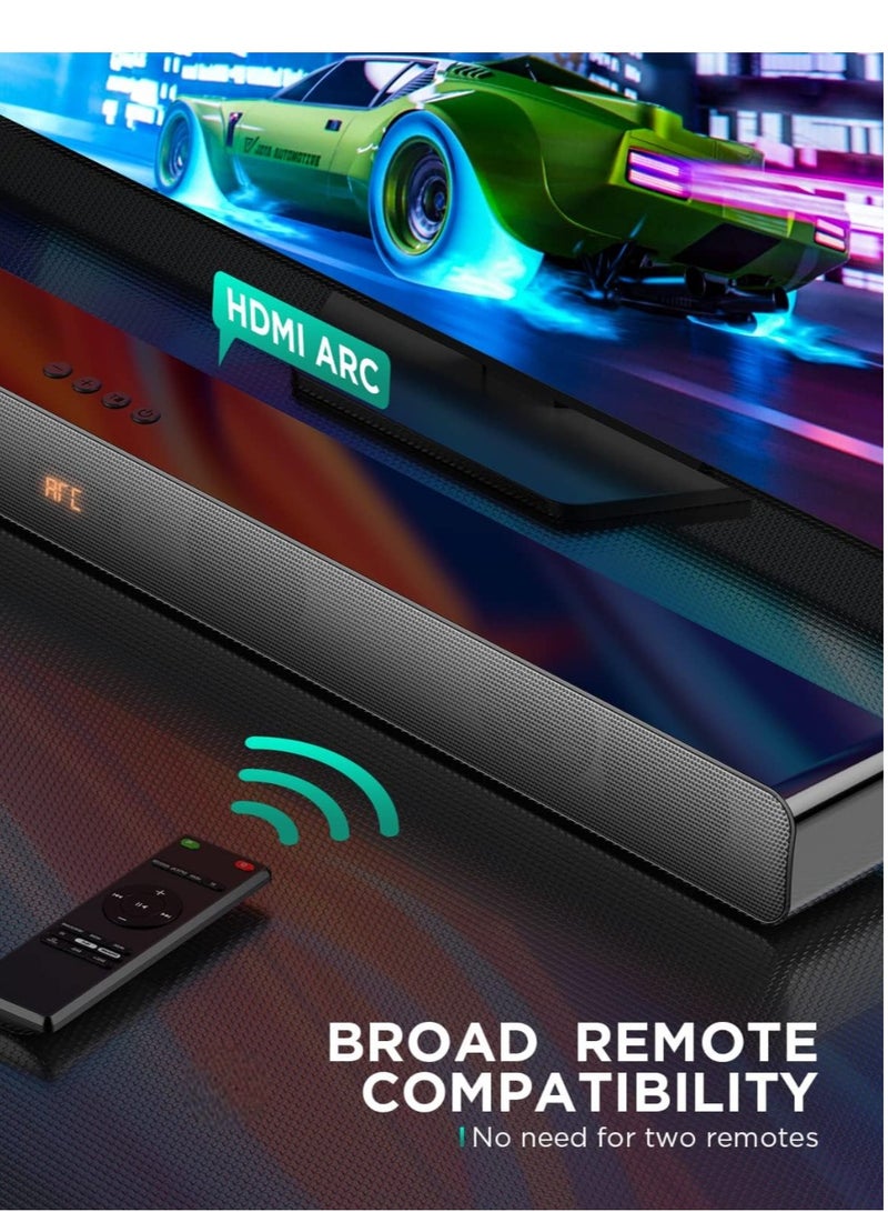 2.1 Channel Soundbar with Wired Subwoofer, 120W Powerful Bass, Bluetooth 5.0, HDMI ARC, Optical/AUX Input, for TV, Movies, Gaming – Easy Setup, Wall Mountable"  - Image 3
