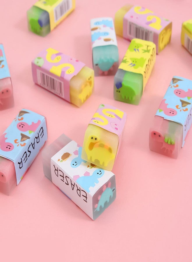 HFATMOS 8 Pcs Cute Erasers for Kids Bulk, Dinosaur Style Pencil Eraser Large, Novelty Animal Erasers Desk Pets, Classroom Homework Rewards Games Prizes School Office Art Supplies - Image 4