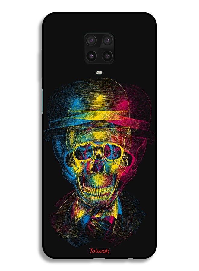 Tolwak Xiaomi Redmi Note 9 Pro Protective Case Cover Skull Colorful Hat Fantasy Art  - Image 2