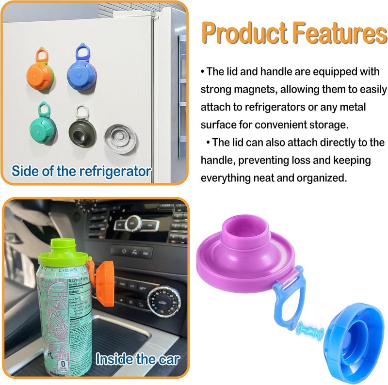 DIPESI 4 Pack Magnetic Soda Can Lids – Reusable Airtight Can Covers, BPA-Free, Easy to Use, Keep Drinks Fresh & Bug/Dust Free, Fits Standard Cans, Great for BBQ, Beach & Party. - Image 2
