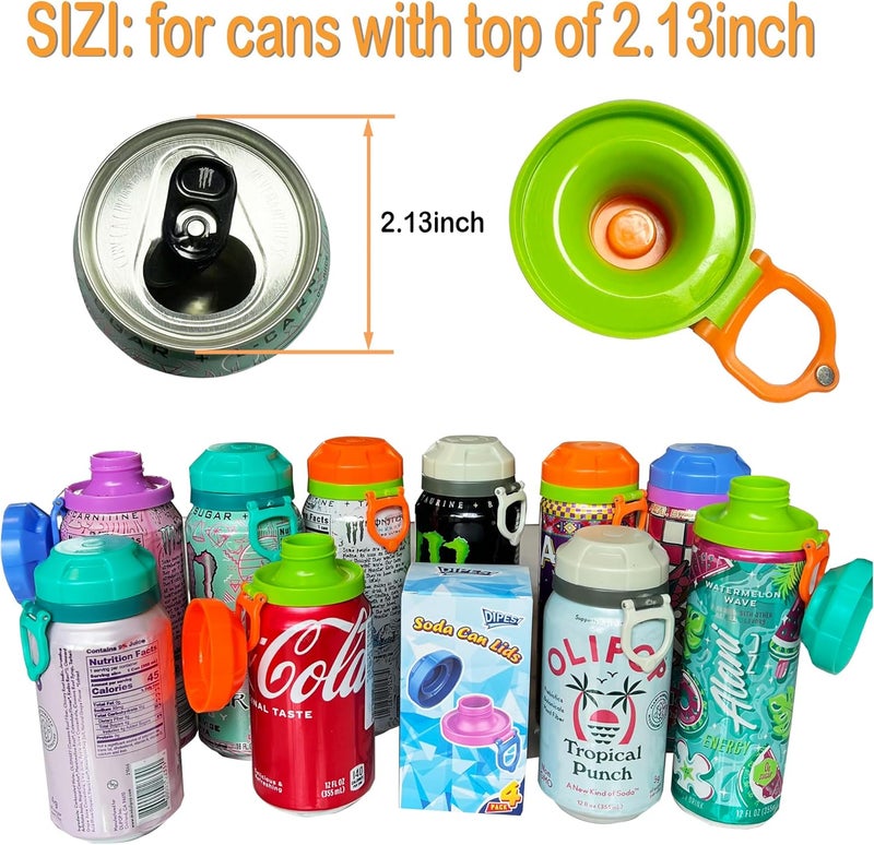 DIPESI 4 Pack Magnetic Soda Can Lids – Reusable Airtight Can Covers, BPA-Free, Easy to Use, Keep Drinks Fresh & Bug/Dust Free, Fits Standard Cans, Great for BBQ, Beach & Party. - Image 4