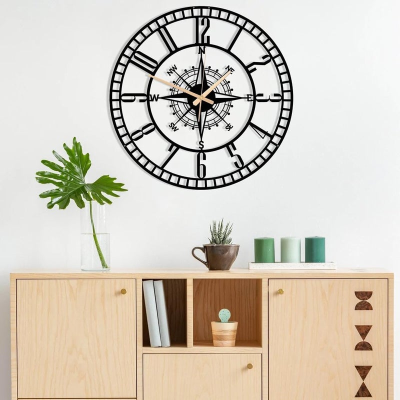 Reyox Material Metal Wall Clock Big Size Wall Clock Modern Clocks for Living Room Stylish Wall Clocks for Home Antique Big Size Modern Wall Watch for Home DecorBlack40 cm DA117