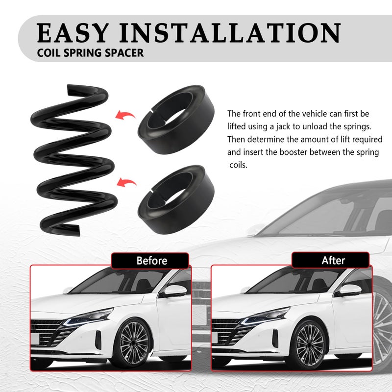 Salior 2PCS Coil Spring Spacer for 5-5.5 Inch Car Enhance Spring Rate,Heavy-Duty Coil Spring Booster of Vibration Damping Thick Rubber Washers,Universal Coil Spring Spacers for Car Accessories - Image 4