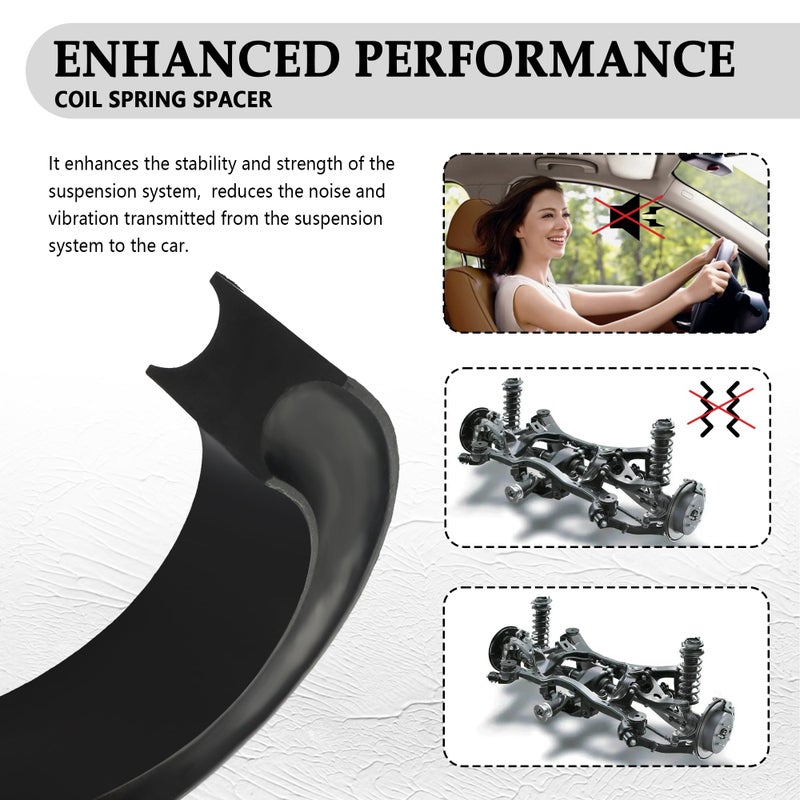 Salior 2PCS Coil Spring Spacer for 5-5.5 Inch Car Enhance Spring Rate,Heavy-Duty Coil Spring Booster of Vibration Damping Thick Rubber Washers,Universal Coil Spring Spacers for Car Accessories - Image 5