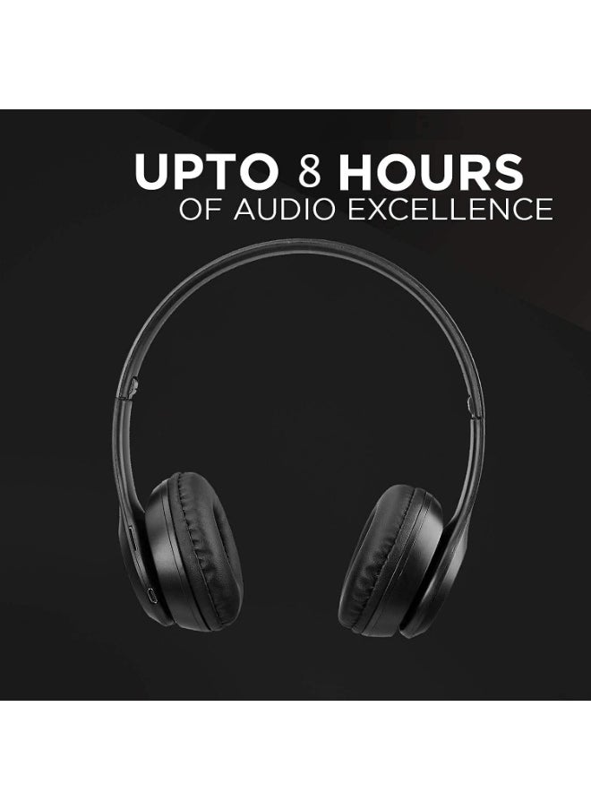 P47 Wireless Bluetooth Headphone P47 - Over Ear Stereo Music Headset with Memory Card Support, Gaming Headphones with Built-in Microphone for Laptop, Mobile Phone-BLACK  - Image 4