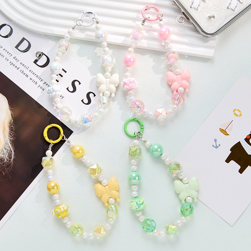 Bracelet mobile phone case short bracelet high sense bow diy handmade bracelet pearl women''s chain accessories wholesale - Image 4