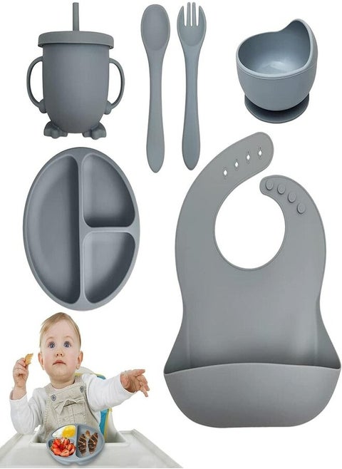 Suction Baby Feeding Set | Baby Bowls with Suction and Cutlery Set,Baby Utensils for Eating Vegetables, Fruits and Food, Reusable and Microwave Safe Voiakiu