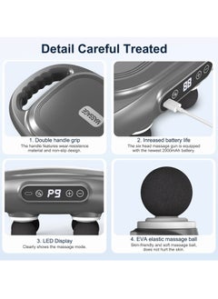 Prime by javaudan Portable Deep Tissue Massage Gun 6 Heads 9 Speed Modes Quiet Muscle Relief for Back Neck & More with Digital Display  - Image 2