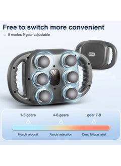 Prime by javaudan Portable Deep Tissue Massage Gun 6 Heads 9 Speed Modes Quiet Muscle Relief for Back Neck & More with Digital Display  - Image 4