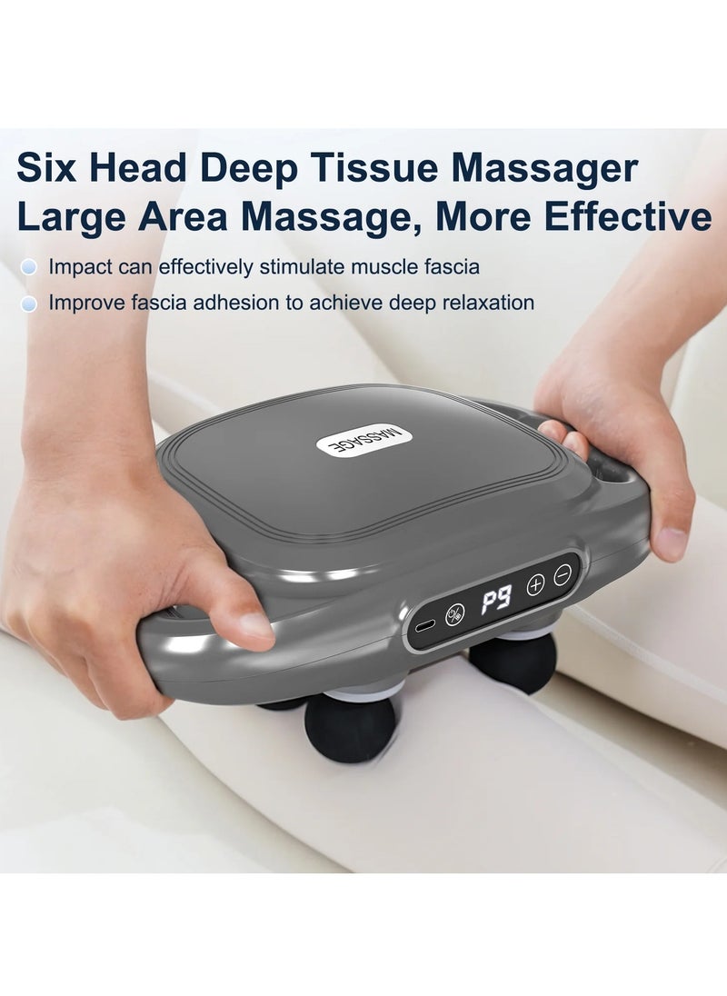 Prime by javaudan Portable Deep Tissue Massage Gun 6 Heads 9 Speed Modes Quiet Muscle Relief for Back Neck & More with Digital Display  - Image 5
