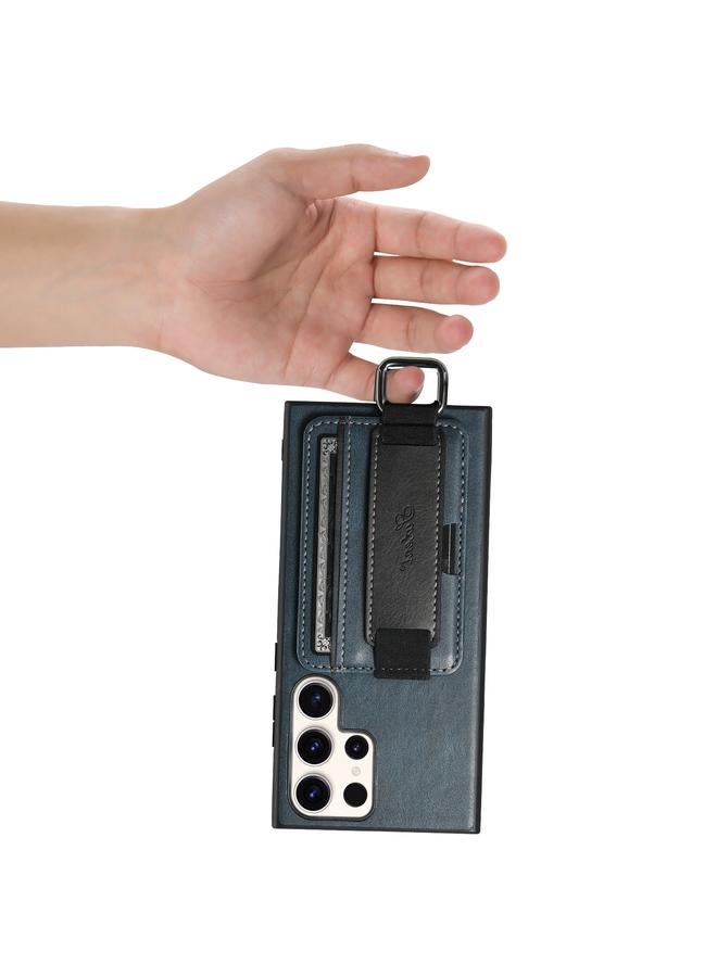 Suteni Case For Samsung Galaxy S23 Ultra 5G H13 Card Wallet Wrist Strap Holder PU Phone Case - Image 5