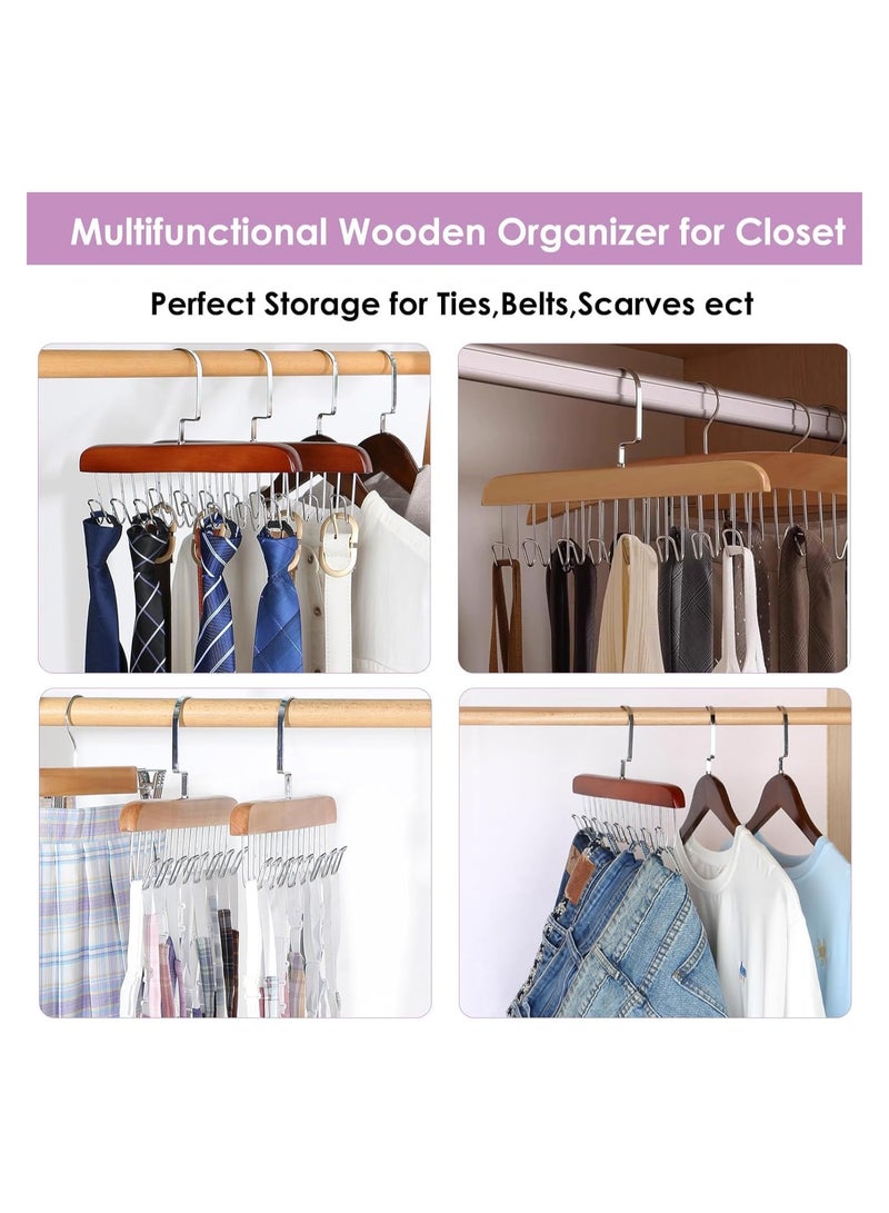2 Pack Smart Hook Clothes Hanger and Organizer with 8 Hooks for Organizing Scarves, Women's Underwear, and Men's Tie Puller - 8 Hook Closet Hanger and Organizer - Organize clothes and save space with this unique piece; Perfect for organizing pants, scarves, and ties smoothly and easily - Multi-Hook Clothes Organizer - 8 Stainless Steel Hooks - Space Saving and Smart Design - Perfect for Pants and Scarves - Image 3