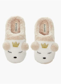 Le Confort Womens Bear Applique Slip-On Bedroom Mules  - Image 2