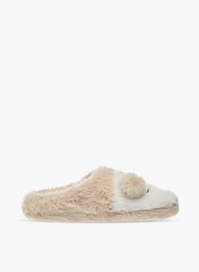 Le Confort Bear Applique Slip-On Bedroom Mules