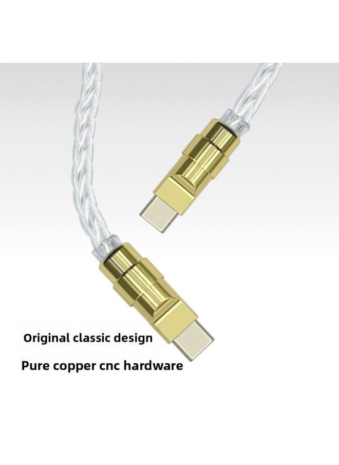 Generic - Pure Copper Hardware Ultra-soft Single Crystal Copper Data Cable For Iphone16 Mobile Phone Mate70 Fast Charging Treasure Short Line-Color:0.5m Usb To For Apple/12w-Model:Single Crystal Copper Gold [gold Copper Shell] - Image 1