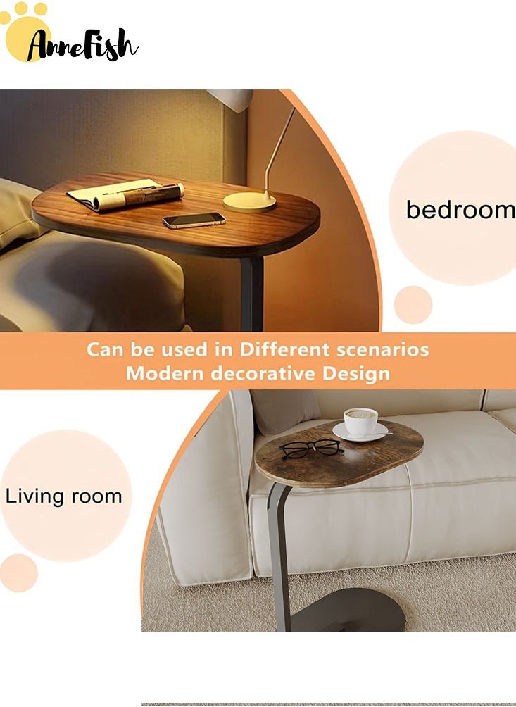 AnneFish 4-Pieces C-Shaped End Table Set Sofa Side Table End Table For Living Room Bedroom Small Service Table Couch Table Metal Frame Easy Assembly  - Image 5