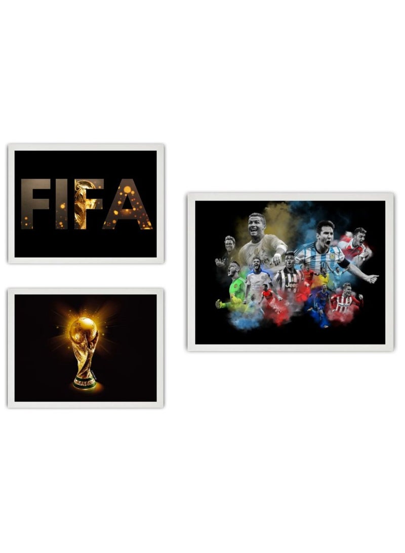 MEC Set Of 3 FIFA World Cup Design Poster Frame 30x40 Cm - Image 1