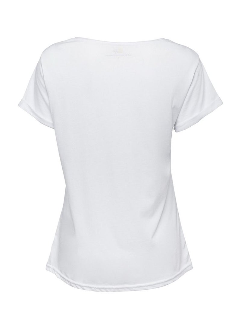 بيج ديزاين تي شيرت نسائي أبيض بتصميم مخصص - Image 2