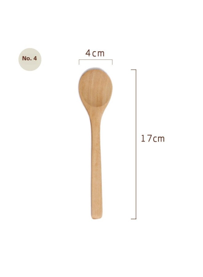 Mini Wooden Spoons Unpainted Lotus Wood Spoons Text Logo Engraving Honey Jam Dinnerware Activity Gifts-Color:No. 8 Lotus Wood Painted Round 17 * 4CM  - Image 1