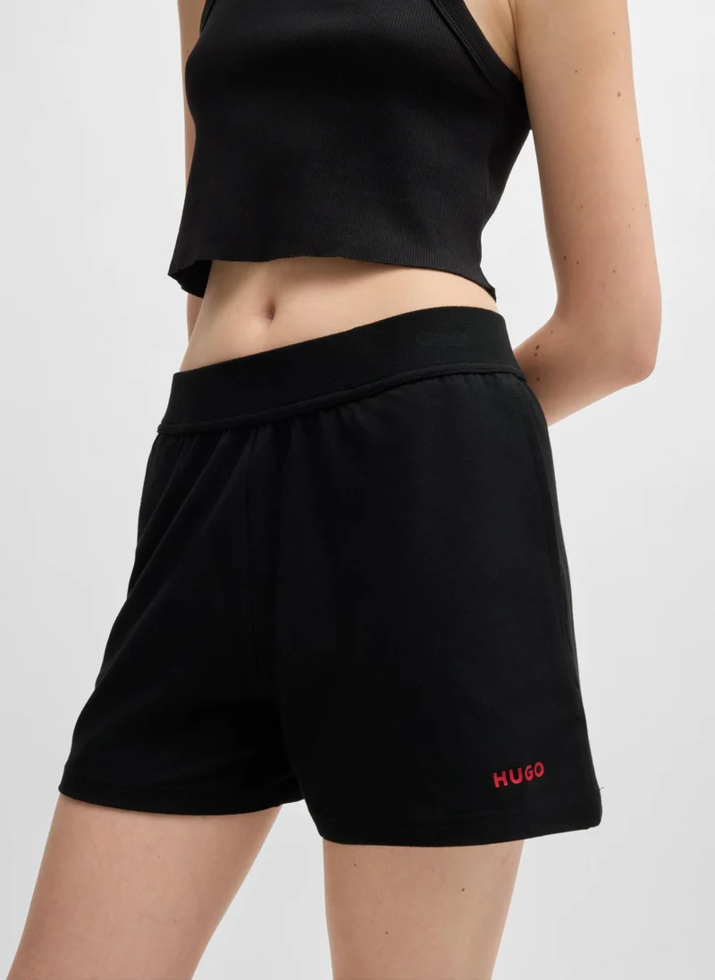 هوجو Relaxed-fit shorts with silicone-printed logo