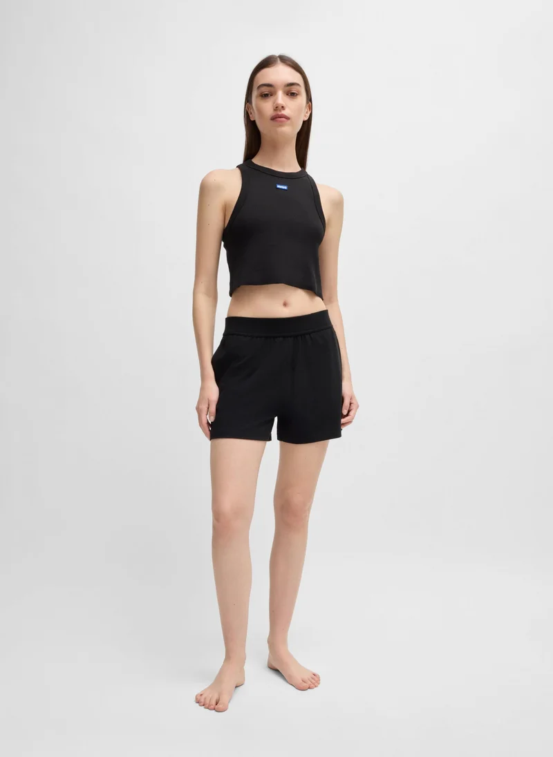 هوجو Relaxed-fit shorts with silicone-printed logo