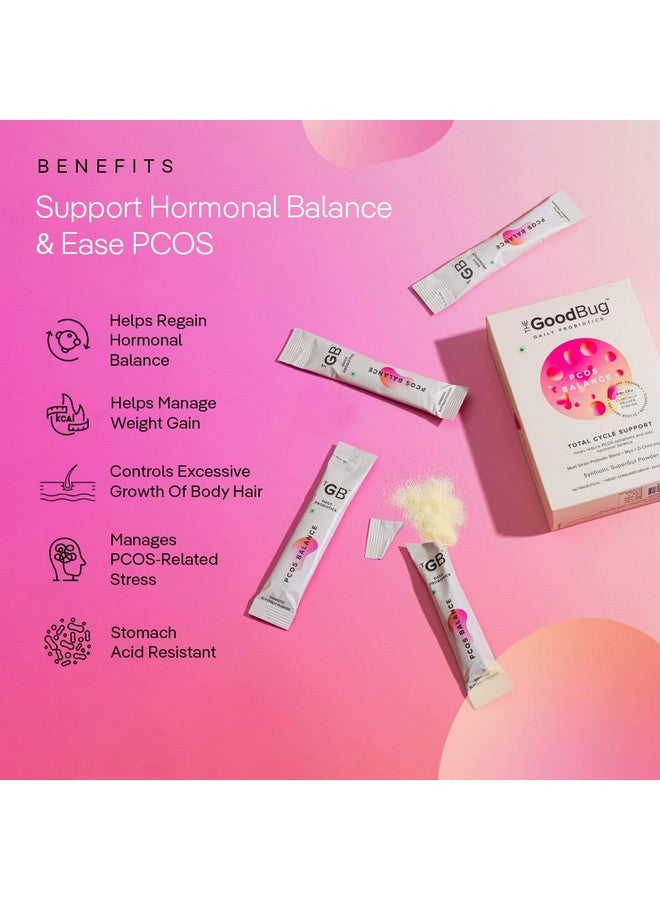 The Good Bug PCOS Balance SuperGut Powder for Women|Pre & Probiotic Blend with Myo+D-Chiro Inositol|Helps Regularise Periods,Assists in Weight Management,Facial Hair|1 count,15 servings - Image 3