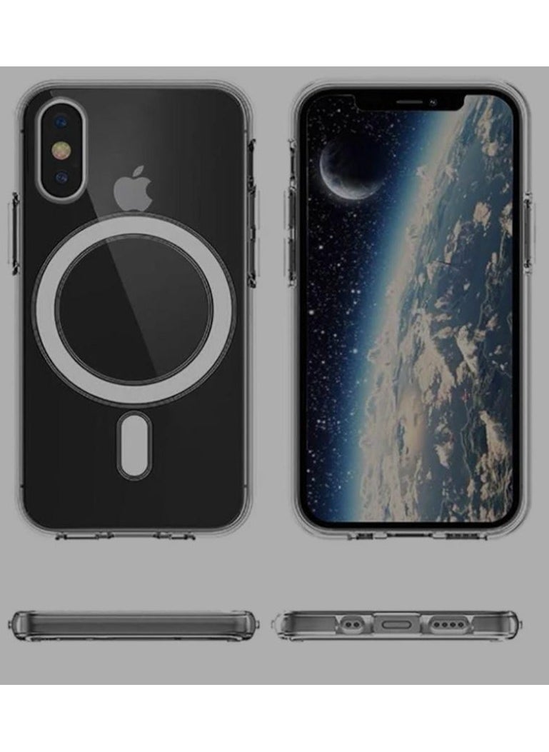Generic - Magsafe Case for iPhone Xs max Magsafe Clear Cover Magnetic Wireless Charging Support, Shockproof Protection, Scratch-Resistant for iPhone Xs max - Clear - Image 1