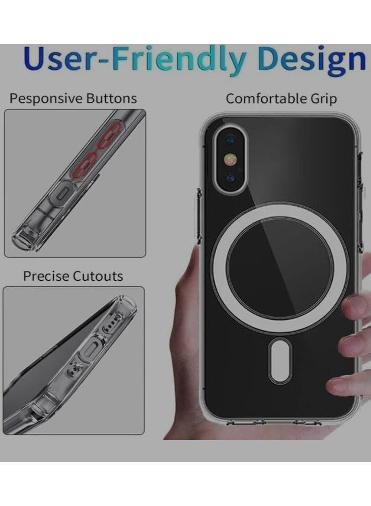 Magsafe Case for iPhone Xs max Magsafe Clear Cover Magnetic Wireless Charging Support, Shockproof Protection, Scratch-Resistant for iPhone Xs max - Clear - Image 3