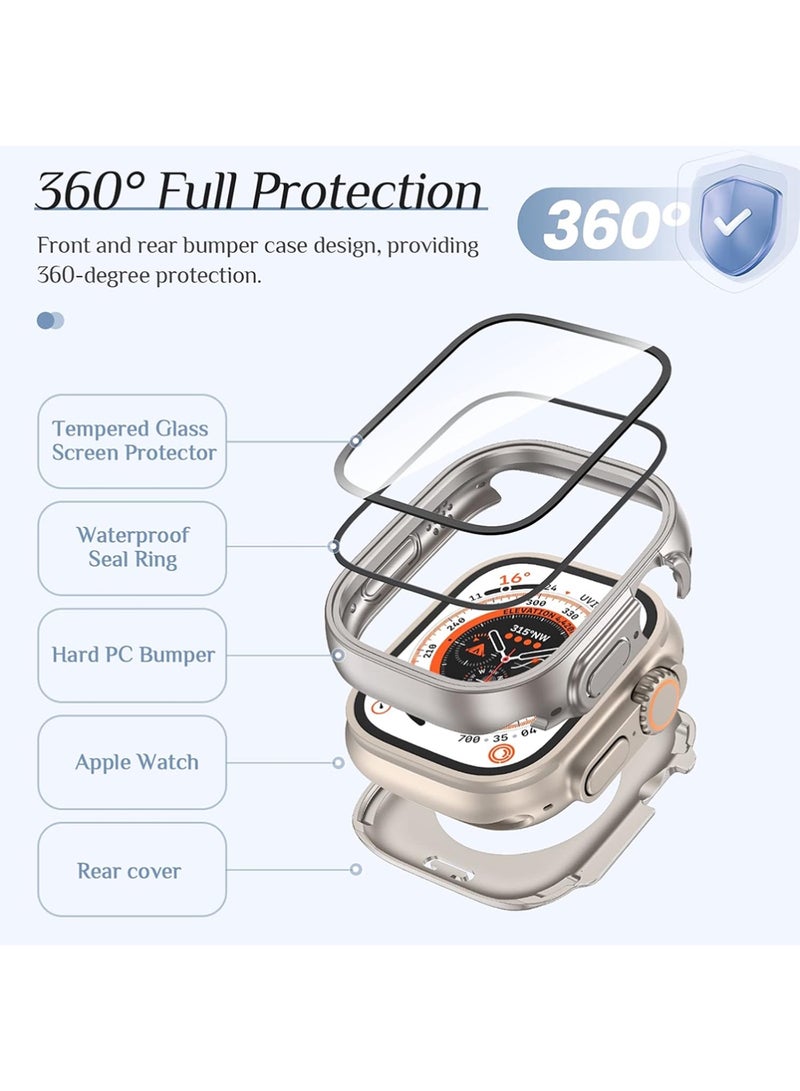 X-level 2 in 1 Waterproof Case for Apple Watch Series 11/10 Screen Protector 46mm, Case with Tempered Film Screen Protector, Full Protective Hard PC Bumper + Back Frame Touch Sensitive HD Screen Cover (46 mm, Titanium) - Image 5