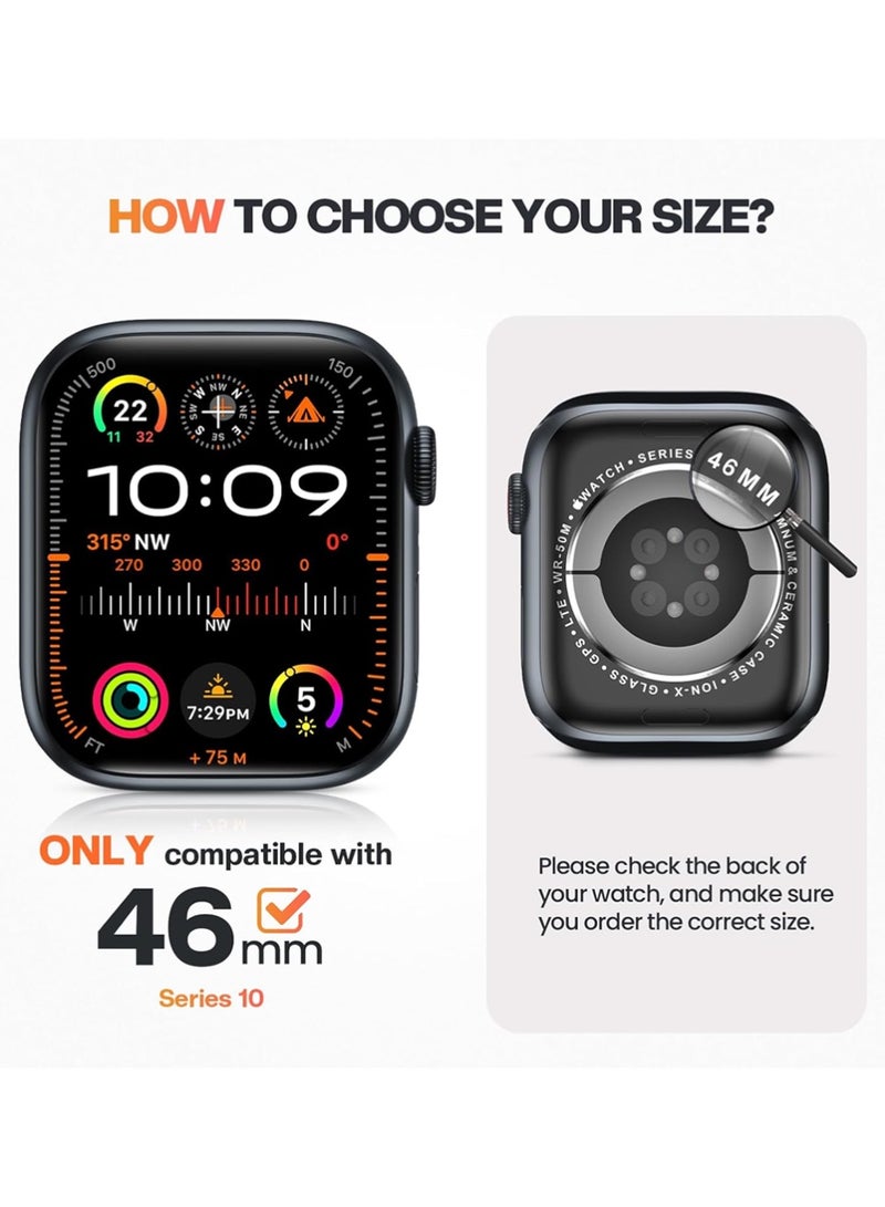 X-level 2 in 1 Waterproof Case for Apple Watch Series 11/10 Screen Protector 46mm, Case with Tempered Film Screen Protector, Full Protective Hard PC Bumper + Back Frame Touch Sensitive HD Screen Cover (46 mm, Titanium) - Image 2