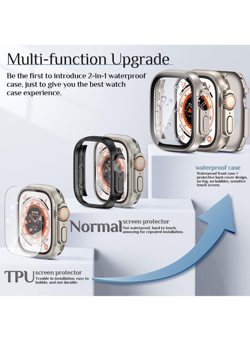 X-level 2 in 1 Waterproof Case for Apple Watch Series 11/10 Screen Protector 46mm, Case with Tempered Film Screen Protector, Full Protective Hard PC Bumper + Back Frame Touch Sensitive HD Screen Cover (46 mm, Titanium) - Image 3