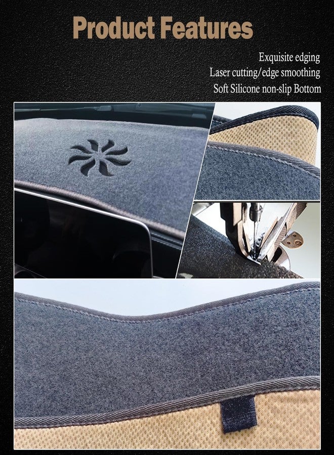 KEYOOG Dashboard Cover Dash Mat Fit for Chevy Cruze 2015-2011 (for Left Hand Drive), Car Dash Board Mat Anti-Glare Carpet,Non-Slip Pad Sunshield Protector (Grey) - Image 5