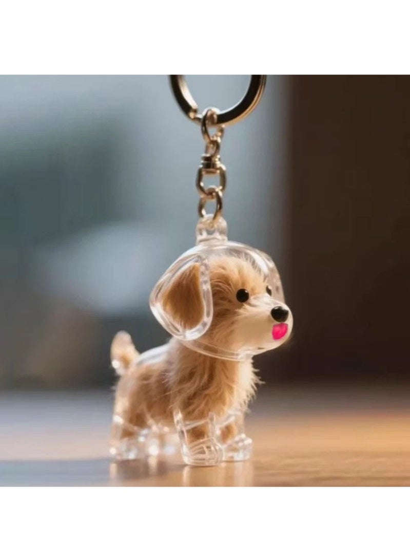 Valshar 5 Pieces Pet Hair Souvenirs - Transparent Dog Key Chain, Puppy Shape Hair Storage Bottle, Emotional Companion Gift for Pet Lovers - Image 4