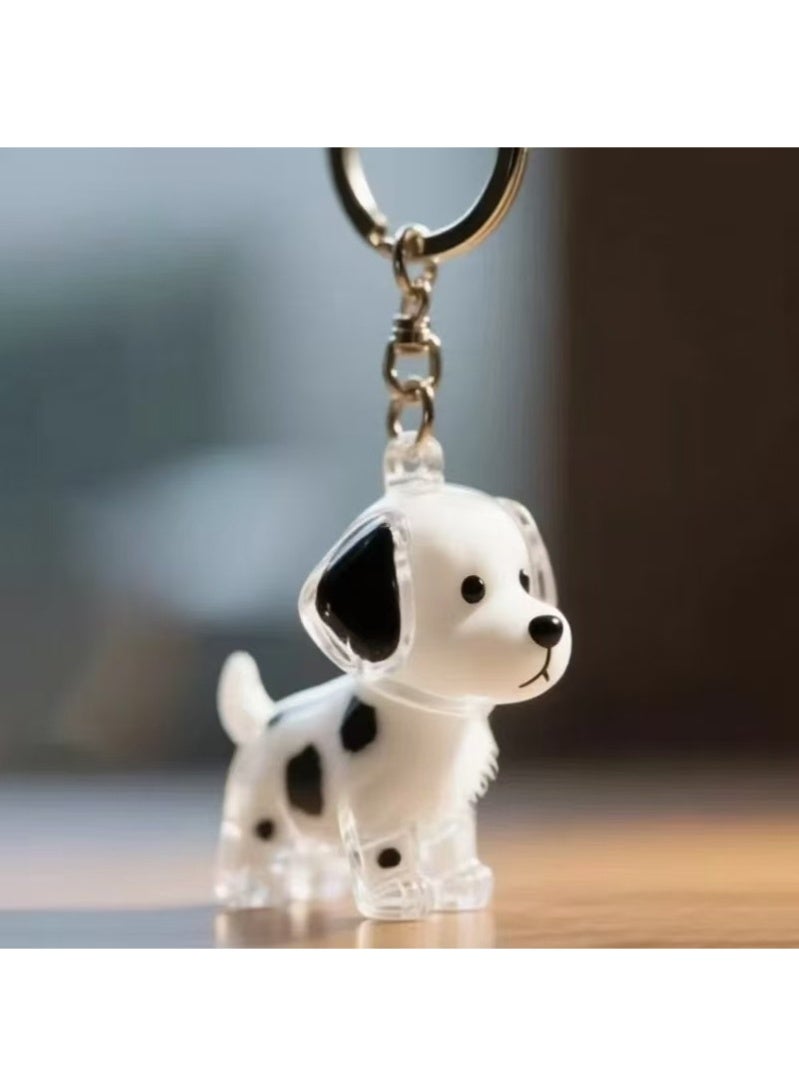 Valshar 5 Pieces Pet Hair Souvenirs - Transparent Dog Key Chain, Puppy Shape Hair Storage Bottle, Emotional Companion Gift for Pet Lovers - Image 2