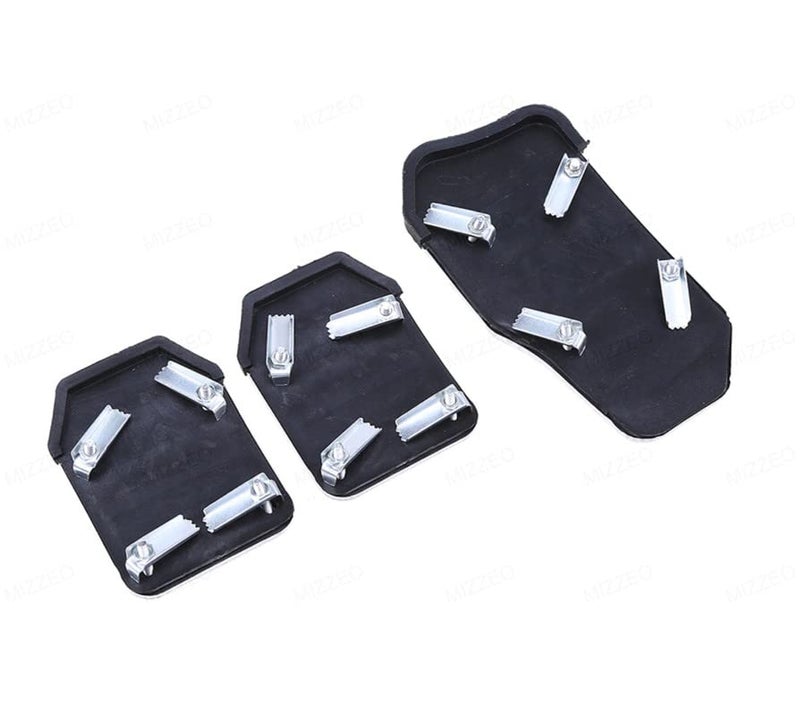 MIZZEO Vehicle Sports Accelerator Brake Clutch Pedal Cover (Pack of 3) Silver Compatible with Hyundai Santro Xing (2005-2010) - Image 5
