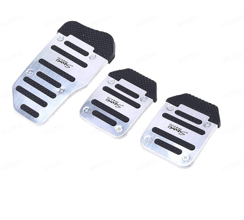 MIZZEO Vehicle Sports Accelerator Brake Clutch Pedal Cover (Pack of 3) Silver Compatible with Hyundai Santro Xing (2005-2010) - Image 3