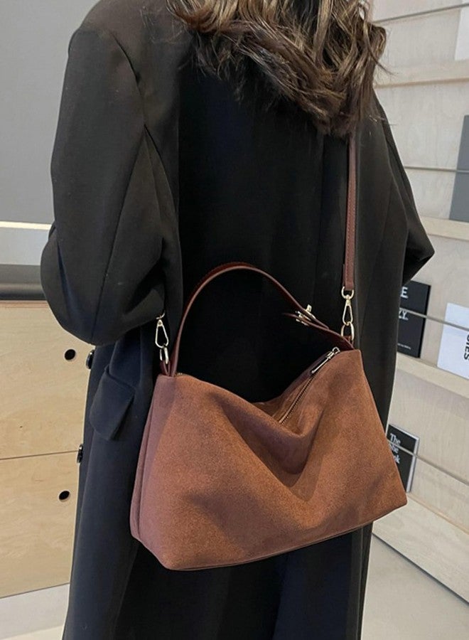 EMGILL Suede Slouchy Bag for Women Travel Work Satchel Shoulder Bag Top Handle Tote Handbag Cloud Crossbody Bag Pillow Purse - Image 2