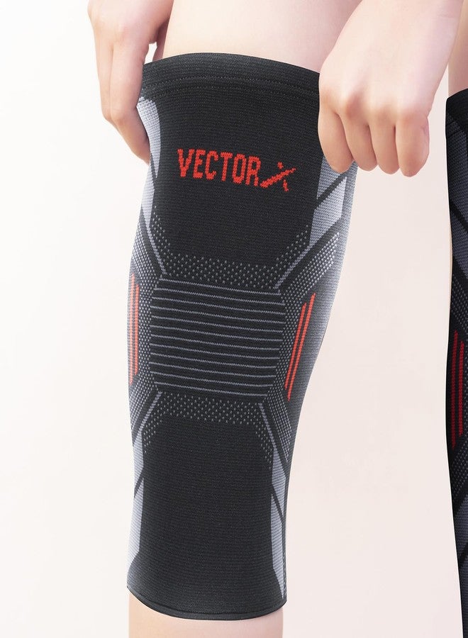 فيكتور أكس زوج من واقيات الركبة المرنة Vector X Fit Pro / دعامة الركبة لتخفيف آلام الركبة للرجال والنساء، دعم الركبة للياقة البدنية، ورفع الأثقال، والرفعة المميتة، والقرفصاء (متعدد الألوان، المقاس: صغير) - Image 3